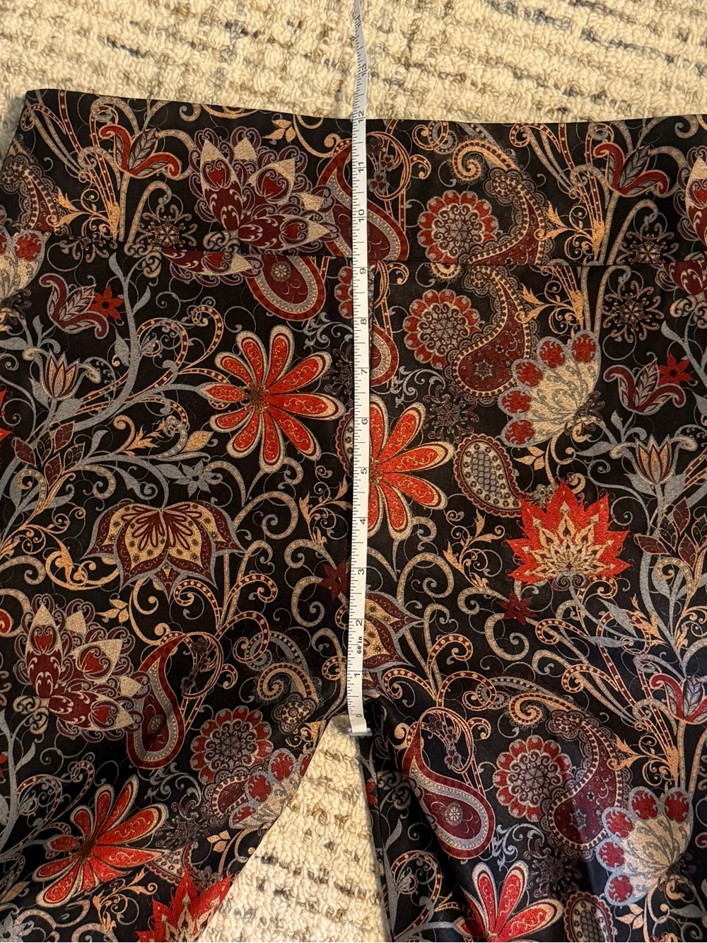 LISETTE L Montreal Black Pants with Red & Cream Paisley Print - Picture 6 of 8